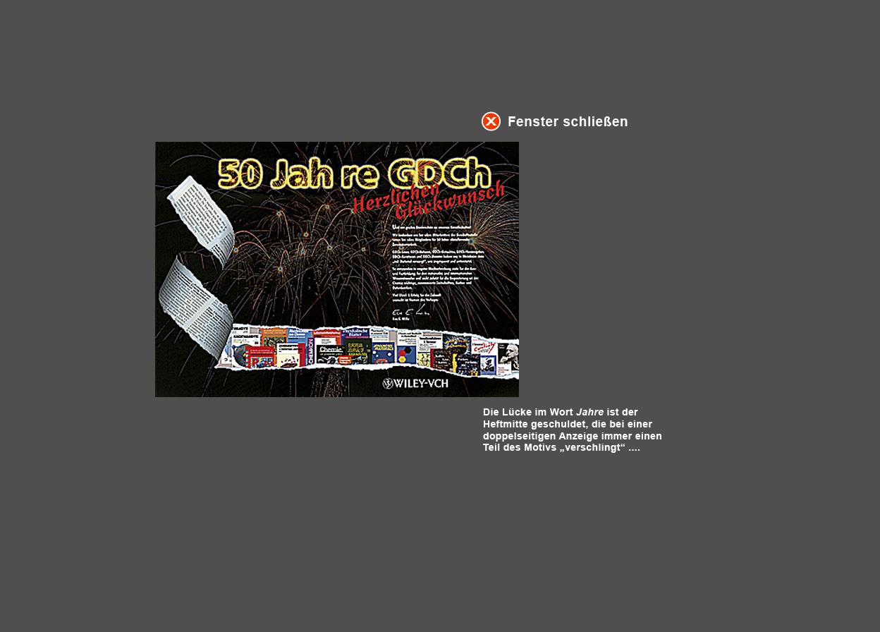 Große Abbildung Komplette Anzeige "50 Jahre GDCh"