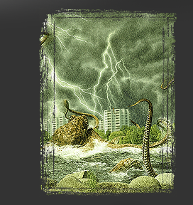 Größere Abbildung Digital-Montage "Umarmung bei Gewitter"